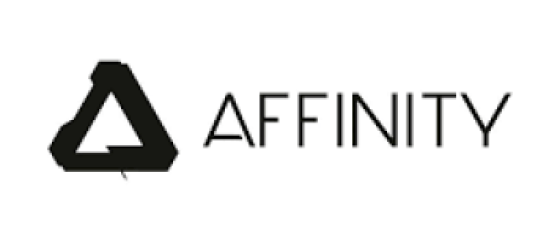 Affinity logo (black triangle) and wordmark